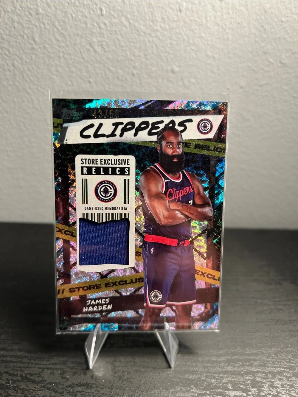 James Harden LA Clippers Store Exclusive Relic Card with Blue Jersey Swatch43/50 - Picture 1 of 3